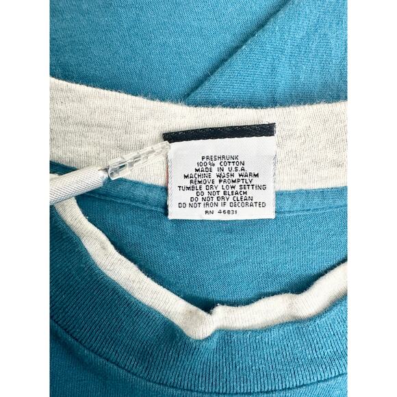 Vintage 90s North Dakota Wolf Cactus Moon Graphic Tee T Shirt Crewneck Top L - Picture 10 of 14